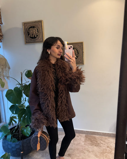 Cozy sheep long jacket 4052