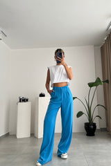 Silky crepe pants