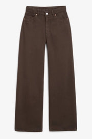 HIGH WAISTED WIDE LEG JEANS Espresso BROWN 4050