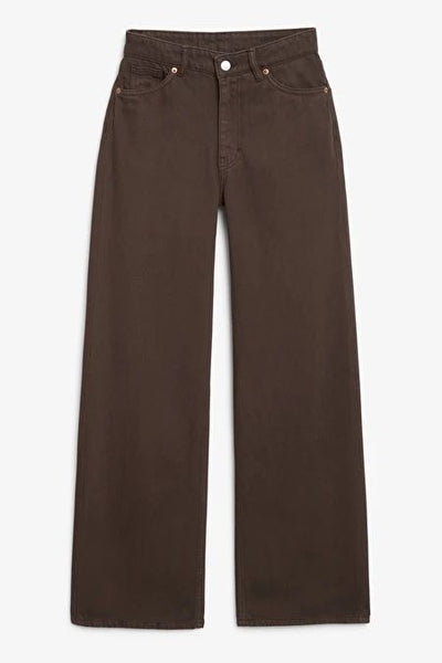 HIGH WAISTED WIDE LEG JEANS Espresso BROWN 4050