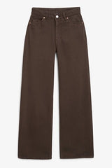 HIGH WAISTED WIDE LEG JEANS Espresso BROWN 4050