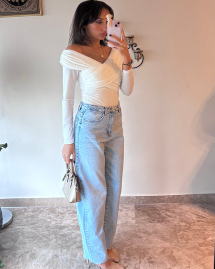 Balloon fit high rise jeans 4058