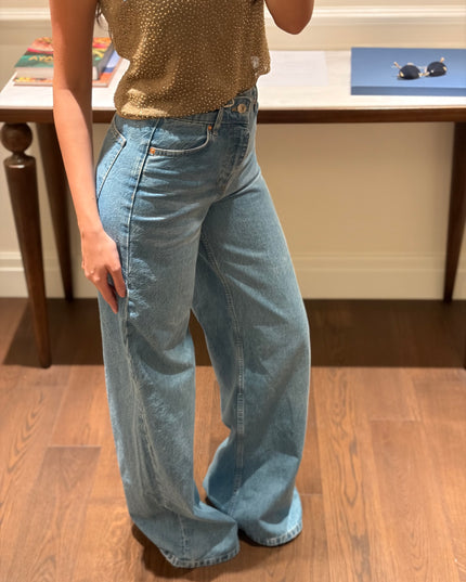Light blue high waisted wide leg jeans 4074
