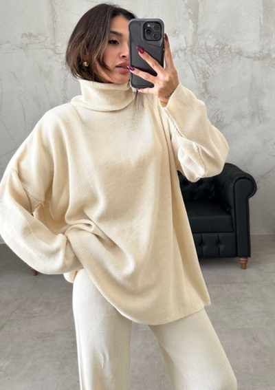 Turtle neck oversized comfy set 3078