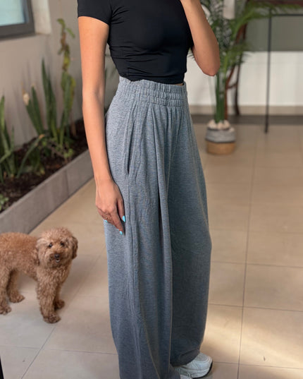 High waisted full cotton sweatpants 4082