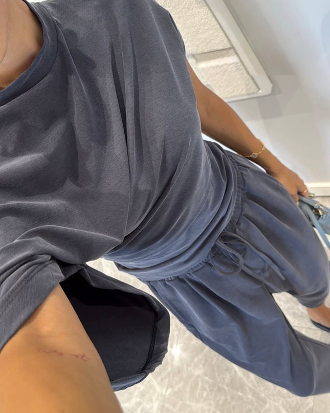 Soft asymmetric two-piece set 4024