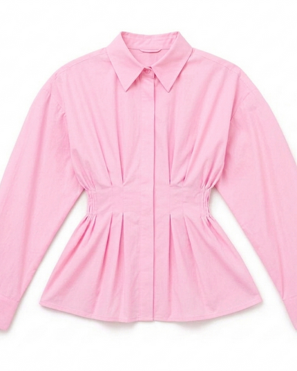 Waist detailed poplin shirts 4076