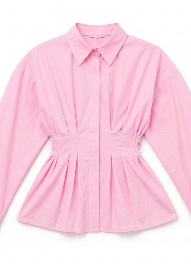 Waist detailed poplin shirts 4076