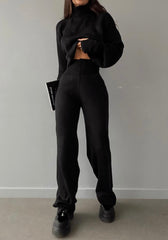 Turtleneck high waisted pants lounge set 3040