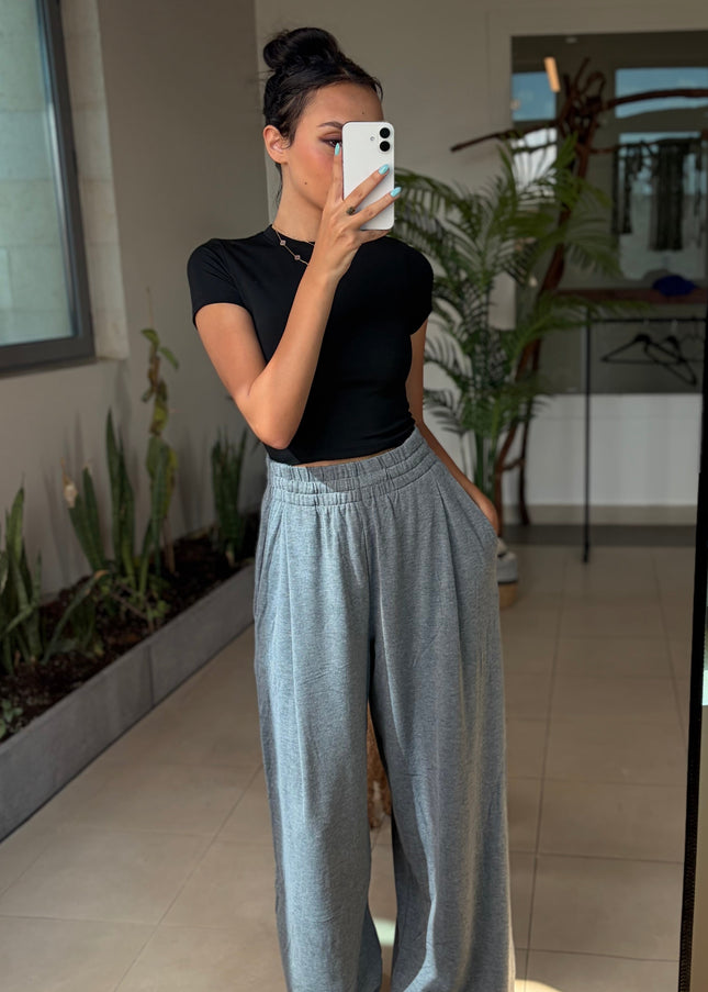 High waisted full cotton sweatpants 4082