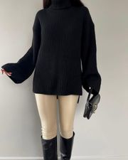 Oversized turtle neck knit-sweater 3039