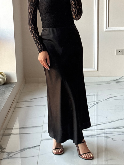 Maxi satin skirt 4018