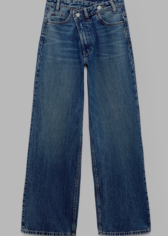 Dark blue asymmetrical jean 4027