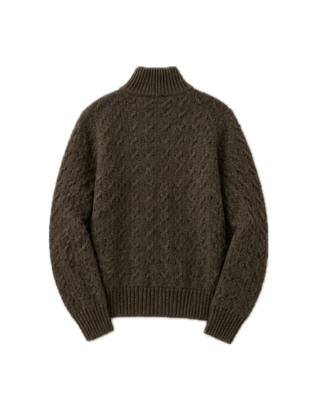 Polo soft knitted sweaters with double zipper 4087
