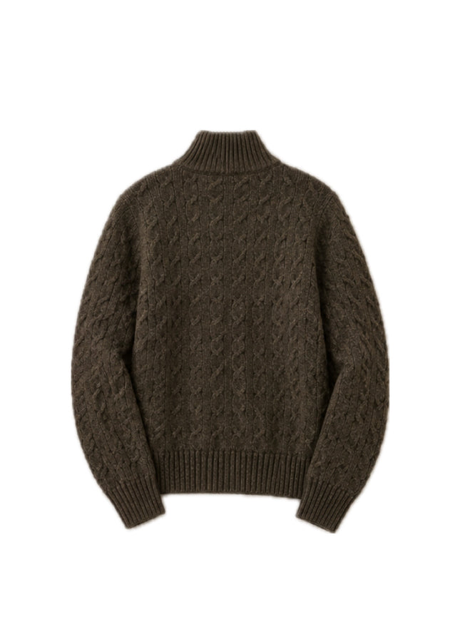 Polo soft knitted sweaters with double zipper 4087