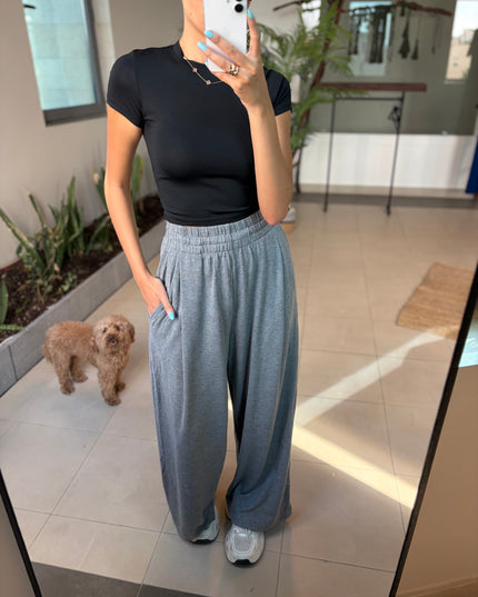 High waisted full cotton sweatpants 4082