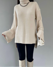 Oversized turtle neck knit-sweater 3039