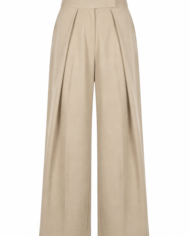 Wide legged cotton-linen blend palazzo 4079