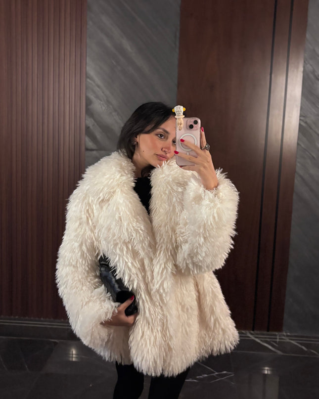 Premium soft fur oversized coat 4060
