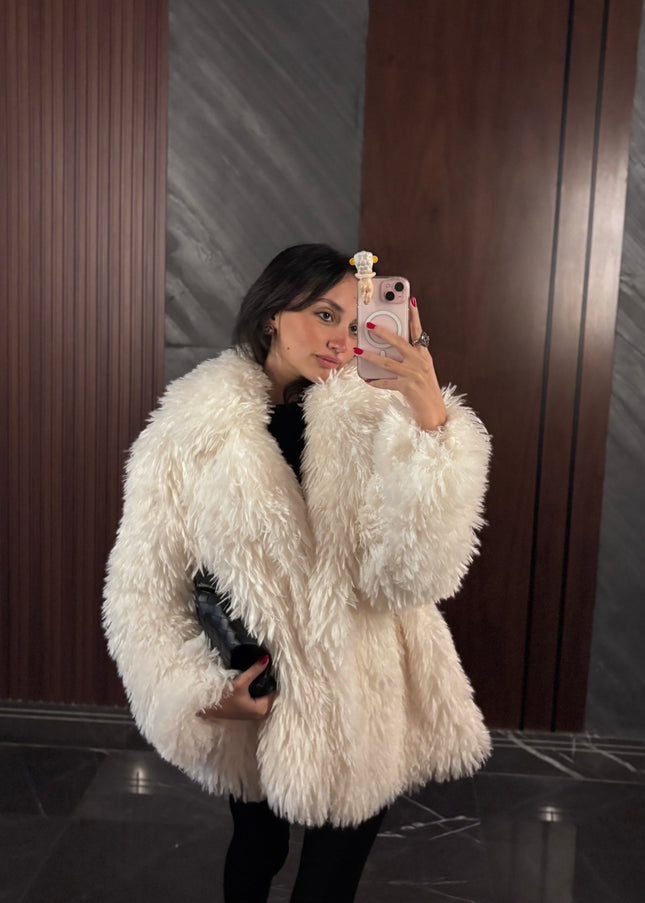 Premium soft fur oversized coat 4060