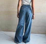High waisted wide leg jeans light blue 4046