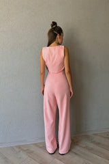 LIGHT PINK PREMIUM VEST AND PANTS SUIT