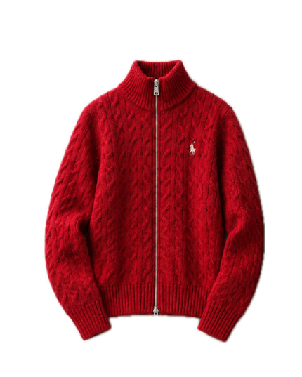Polo soft knitted sweaters with double zipper 4087