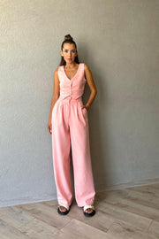 LIGHT PINK PREMIUM VEST AND PANTS SUIT