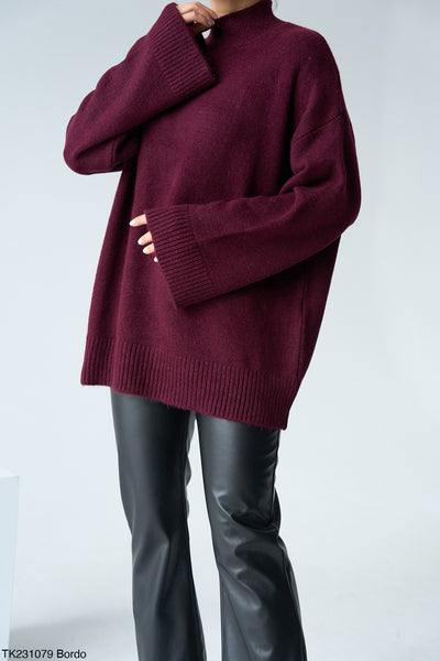 Wide sleeve turtleneck sweater 4004