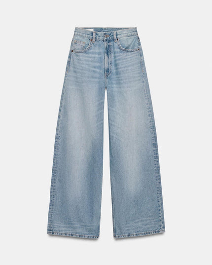 Light blue high waisted wide leg jeans 4074