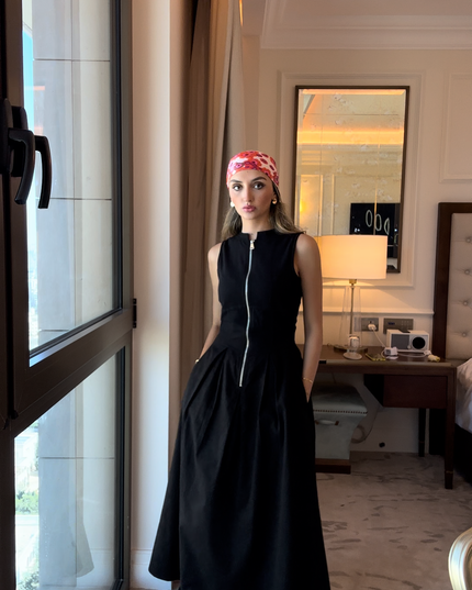 Full neck zippered maxi dress 3094