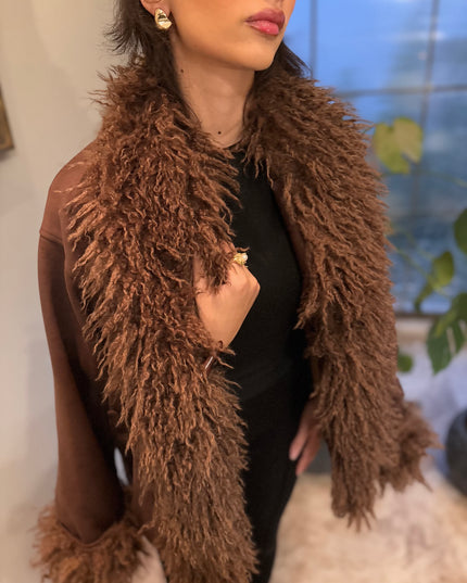 Cozy sheep long jacket 4052