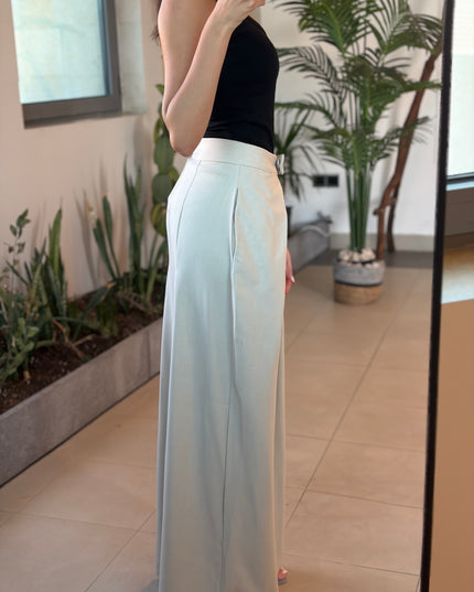 Wide legged cotton-linen blend palazzo 4079