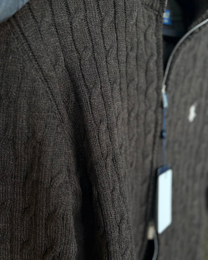 Polo soft knitted sweaters with double zipper 4087