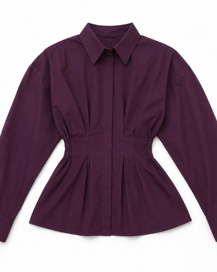 Waist detailed poplin shirts 4076