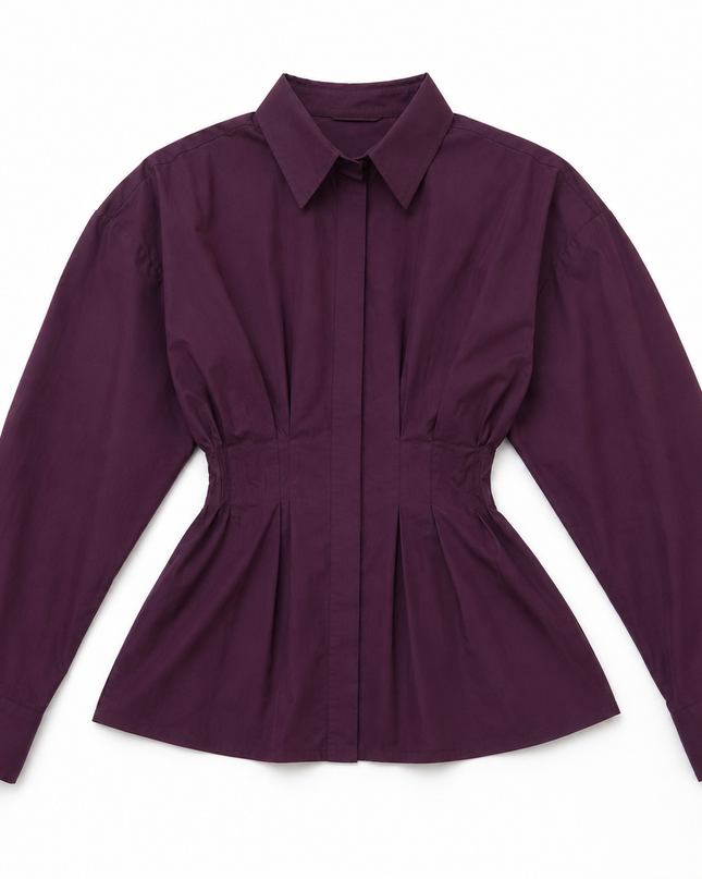Waist detailed poplin shirts 4076