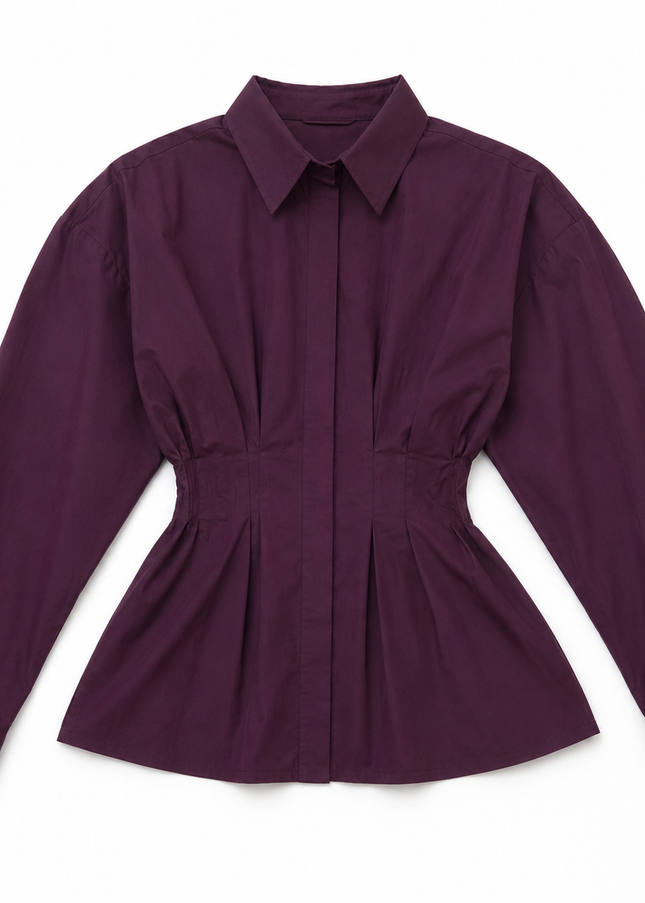 Waist detailed poplin shirts 4076