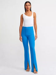 Midi slit high waisted pants