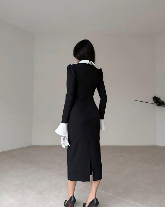 Midi Dress with Cuff Detail 3069