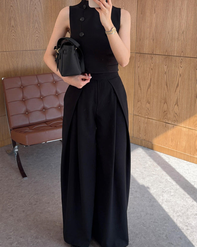 Wide legged trending summer palazzo pants 4079
