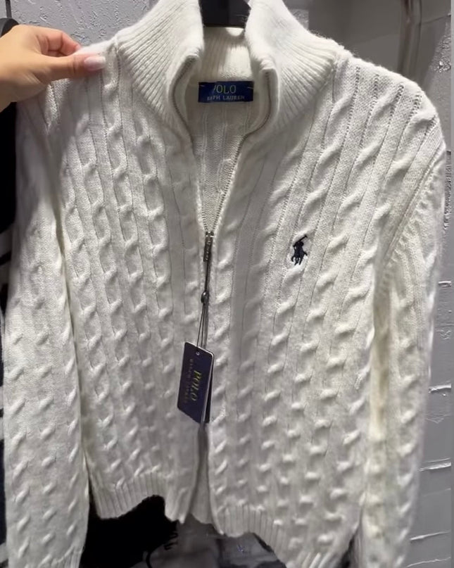 Polo soft knitted sweaters with double zipper 4087