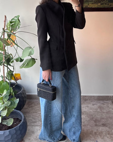 High waisted wide leg jeans light blue 4046