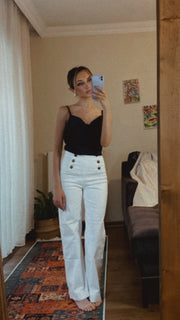 Straight leg high waisted lycra jeans 3082
