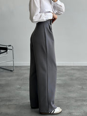 High waisted wide leg sticker detailed pants 3085