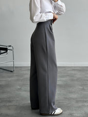 High waisted wide leg sticker detailed pants 3085