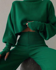 Turtleneck high waisted pants lounge set 3040