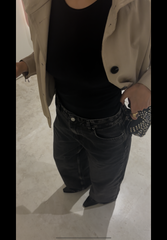 Black washed out mid rise baggy jeans 4047