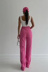 Fuchsia high rise jeans