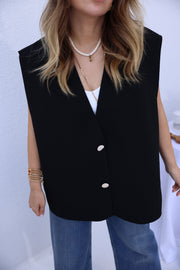 V neck buttoned thick vest 3031