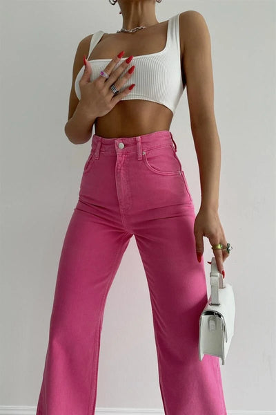 Fuchsia high rise jeans